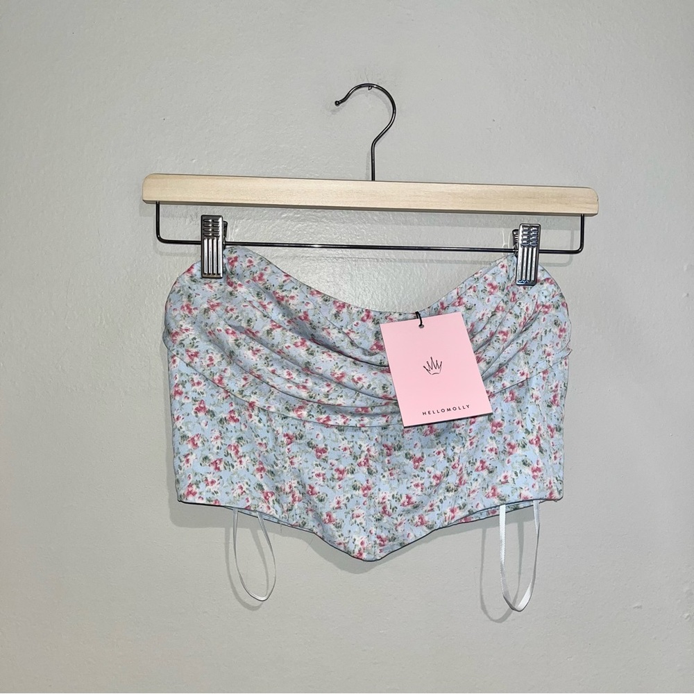Hello Molly Floral Corset Crop Top Sz XS